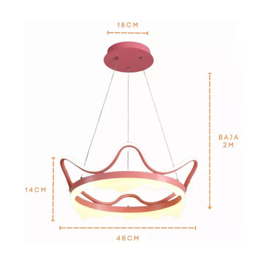 Lámpara Colgante Infantil Corona 100w de Led 3 Tonos Atenuable con Control Remoto SomLuz