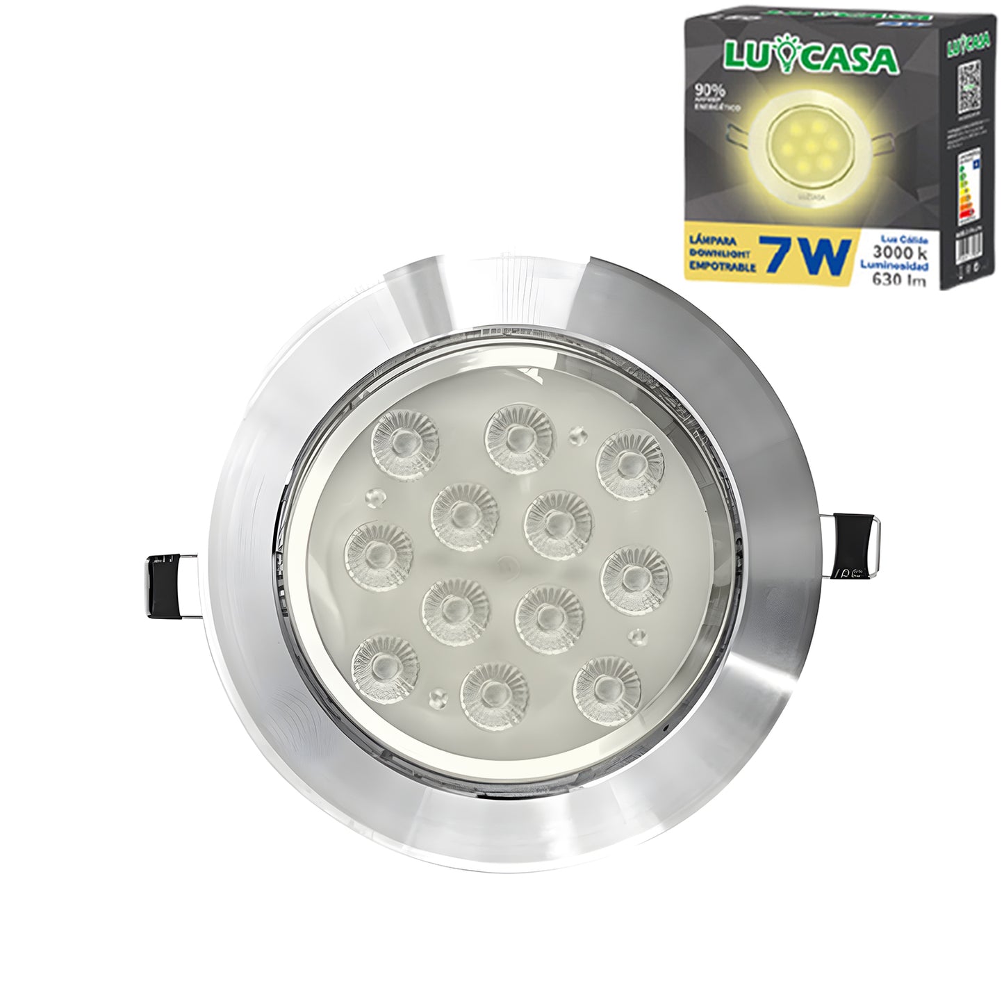 Empotrado Plafon Led 7w Spot Dirigible Satinado Plateado Luz Calida o Blanco - THLB7W & THLC7W