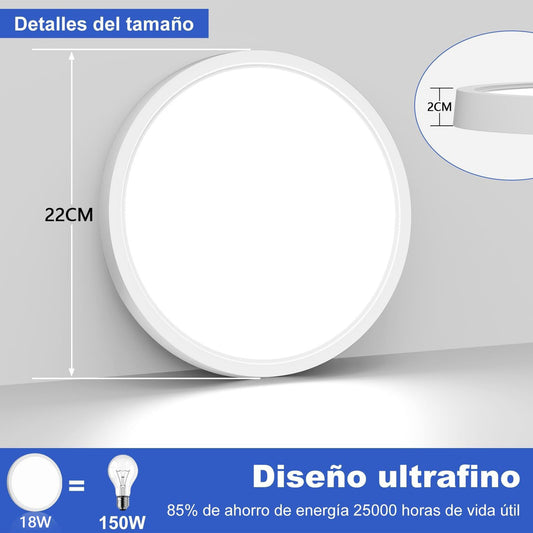 18w Lámparas De Techo Plafón Para Interior De Casas Luz - MZMBYB18W