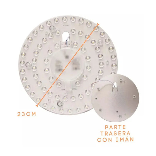 Placa de Led 36w Redondo para Lámpara 3 Tonos de Luz C/Imán Lumicraft