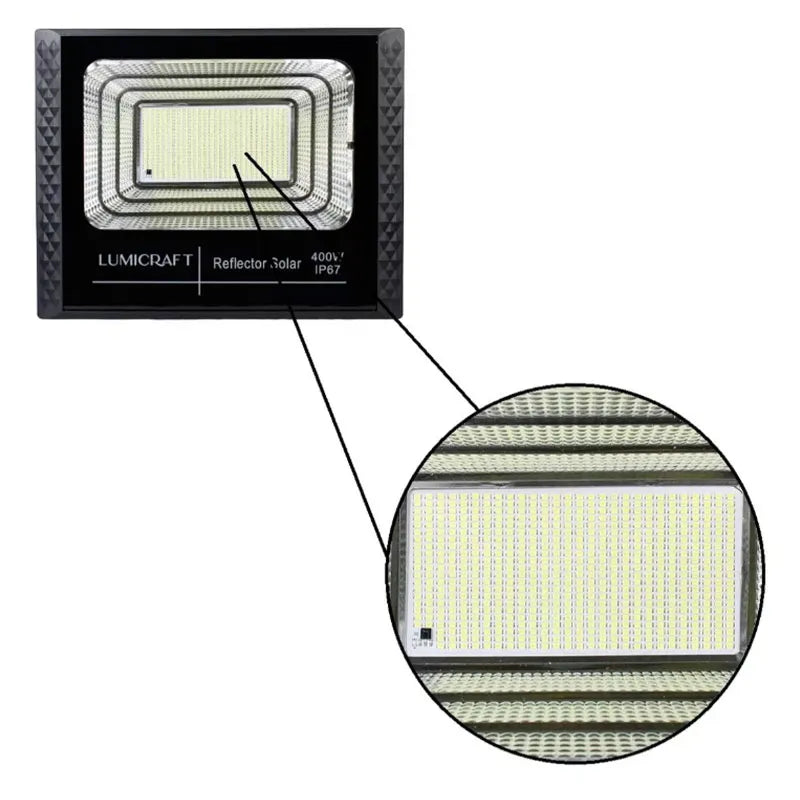 Reflector Led con Panel Solar 400w con Control remoto LUMICRAFT