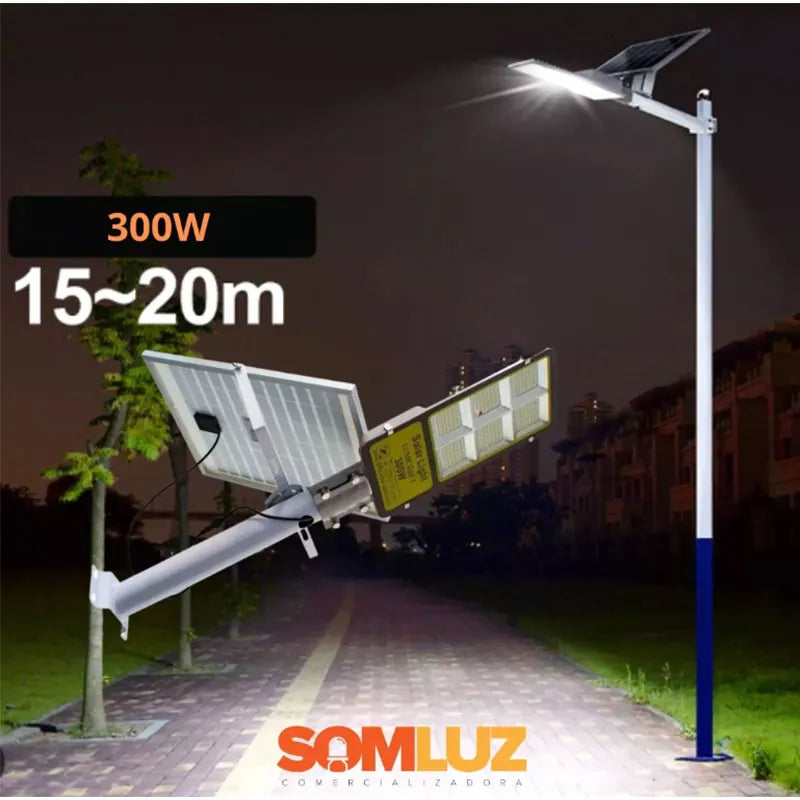 Lámpara Urbana de Led Solar con Panel Independiente 300w con Control Remoto Lumicraft