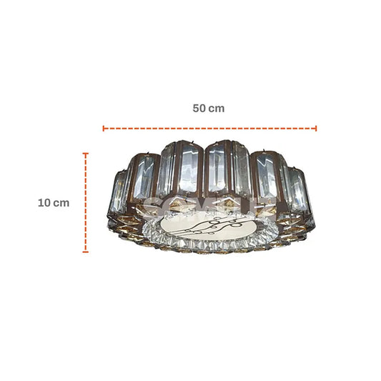 Plafón Cristal Led 96w Redondo 50cm 3 Tonos de Luz Atenuable con control remoto SomLuz