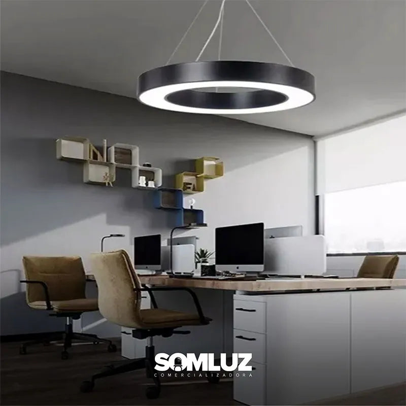 Lámpara Colgante Led Circular 72w Minimalista Luz Blanca Lumicraft