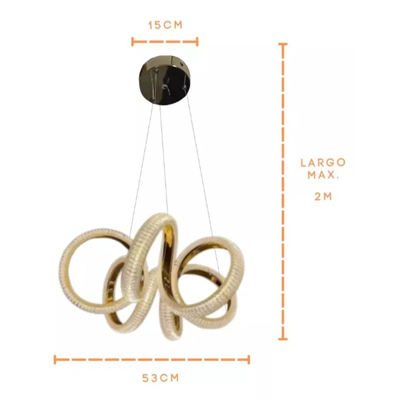 Lámpara Colgante Acrílico de Led 3 Tonos con Control Remoto SomLuz