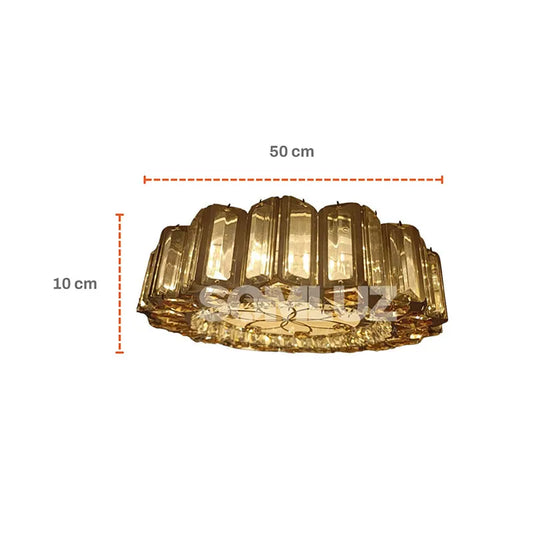 Plafón Cristal Led 96w Redondo 3 Tonos de Luz Atenuable con control remoto SomLuz
