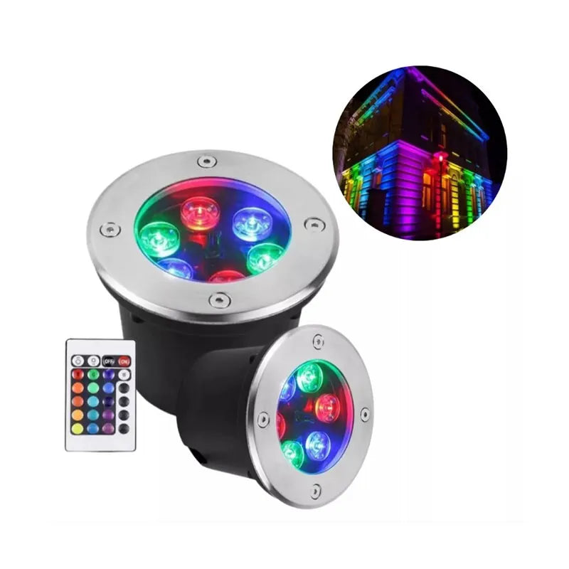 Lámpara de Piso Empotrable Led 6w RGB con Control Remoto Lumicraft