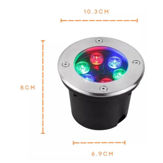 Lámpara de Piso Empotrable Led 6w RGB con Control Remoto Lumicraft