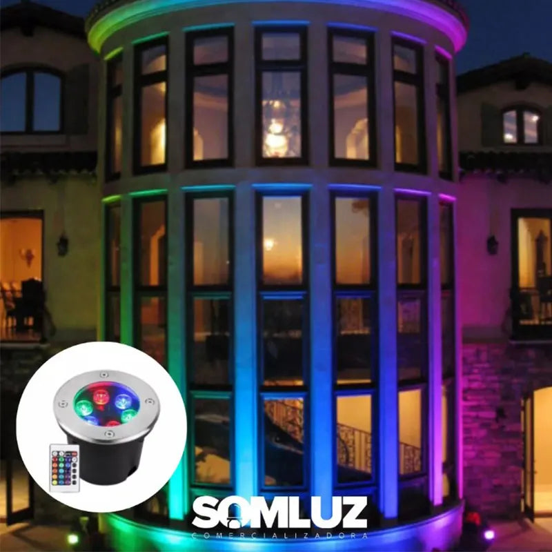 Lámpara de Piso Empotrable Led 6w RGB con Control Remoto Lumicraft