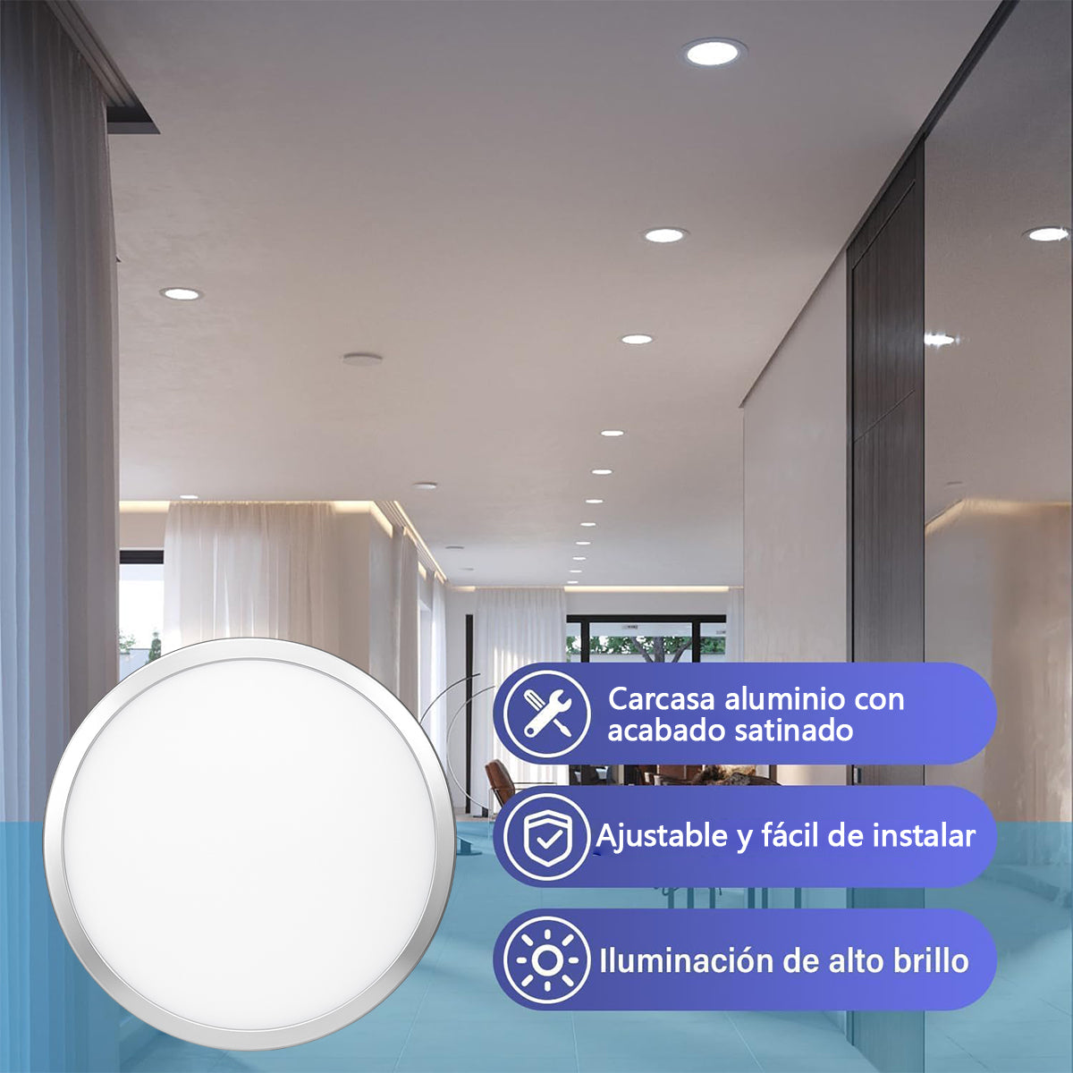 PANEL AJUSTABLE SATINADO 15W - AZMBB15WSA