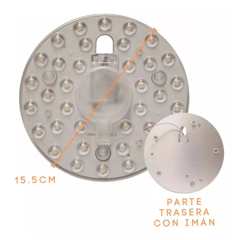 Repuesto de Led 18w Redondo Para Lampara 3 Tonos De Luz C/Imán Lumicraft