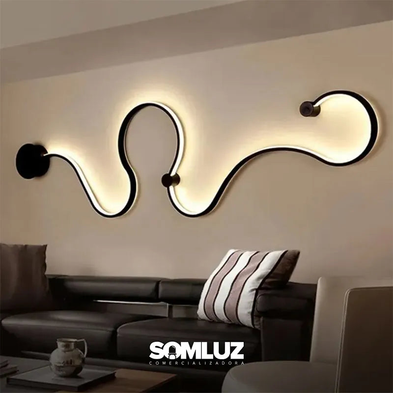 Lampara Arbotante para Pared de Led Curva 30w 3 Tonos de Luz SomLuz