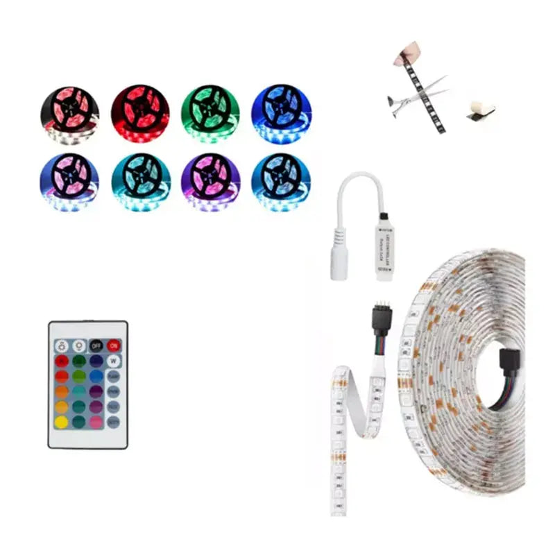 Tira Led RGB 5050 de 5m 12v + Control Aguiled