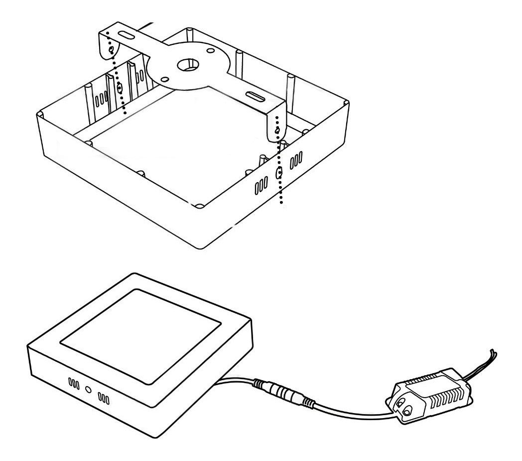 24w Lampara De Sobreponer Panel Led Cuadrado Luz Blanca Fría - MZMBFB24W
