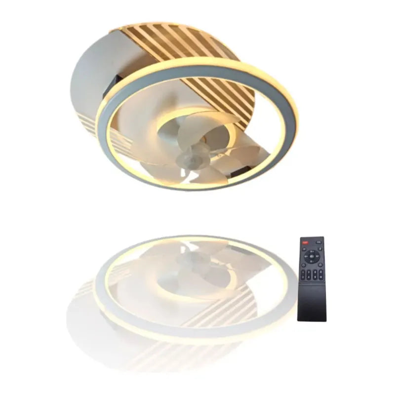 Lámpara de Techo Led con Ventilador 48w Redondo 3 Tonos de Luz Atenuable con Control Remoto SomLuz
