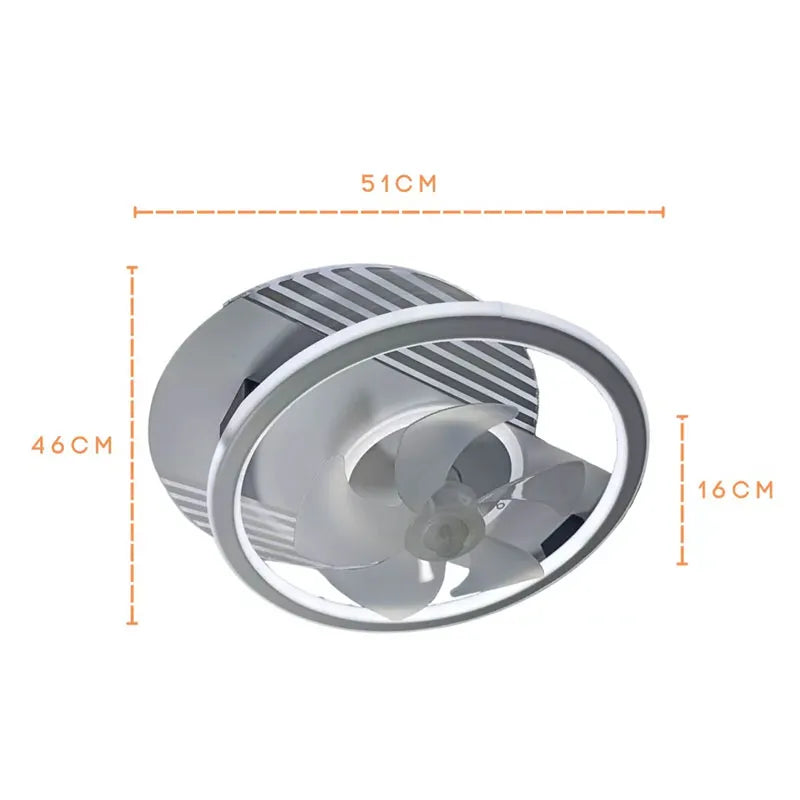 Lámpara de Techo Led con Ventilador 48w Redondo 3 Tonos de Luz Atenuable con Control Remoto SomLuz
