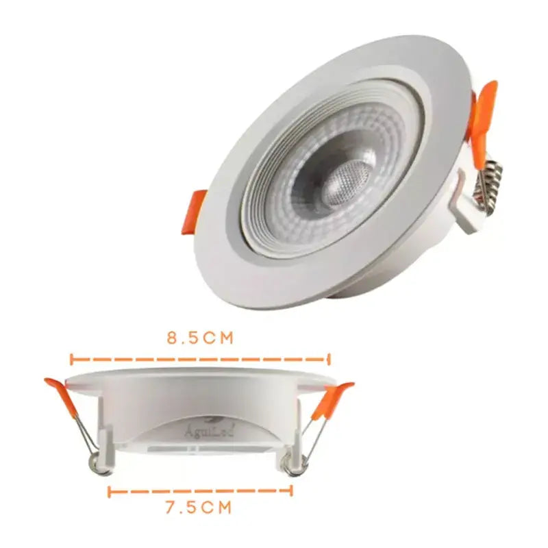 Empotrado Plafón Led 7w Spot Dirigible Plástico Kit 2pzs Aguiled