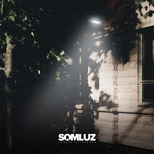 Lámpara Urbana de Led con Panel Solar Integrado 100w con control remoto All In One Lumicraft