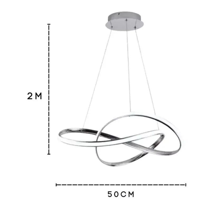 Candil Colgante Led de Cristal 100w Tipo Nudo, 3 Tonos de Luz Atenuable con Control Remoto SomLuz