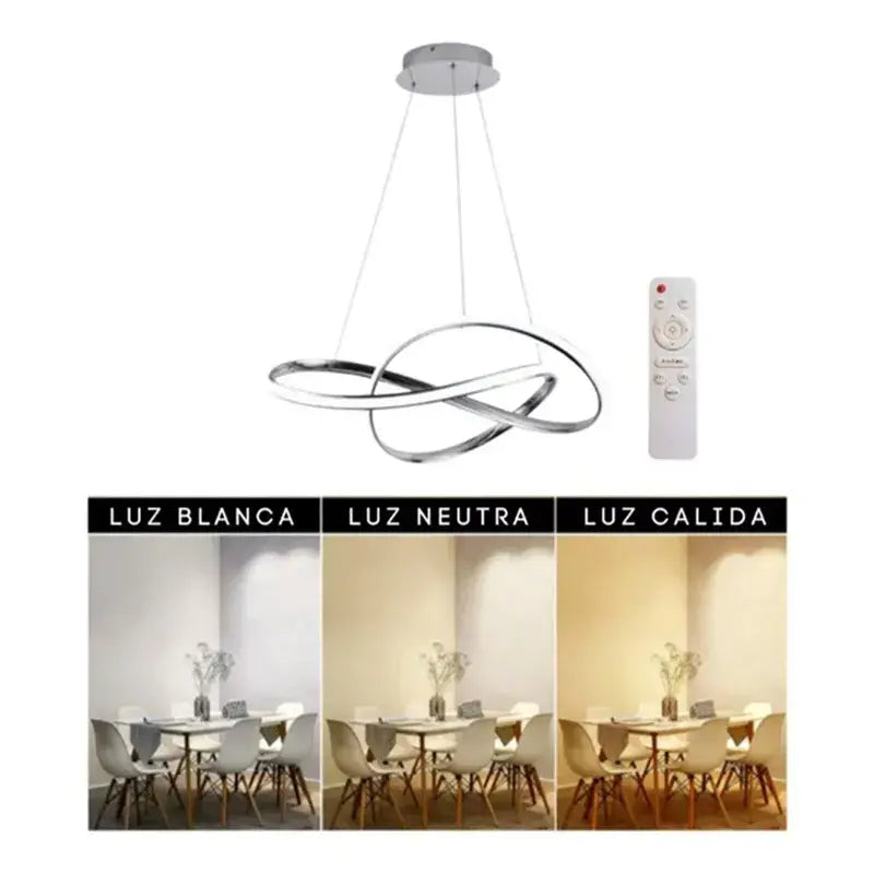 Candil Colgante Led de Cristal 100w Tipo Nudo, 3 Tonos de Luz Atenuable con Control Remoto SomLuz