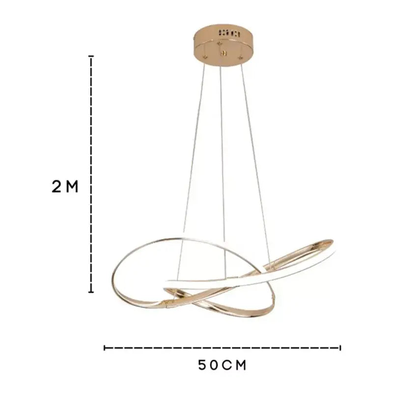 Candil Colgante Led de Cristal 100w Tipo Nudo, 3 Tonos de Luz Atenuable con Control Remoto SomLuz
