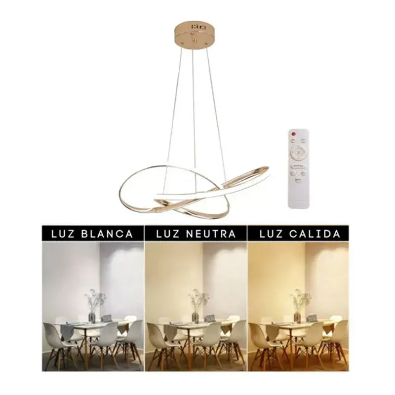 Candil Colgante Led de Cristal 100w Tipo Nudo, 3 Tonos de Luz Atenuable con Control Remoto SomLuz