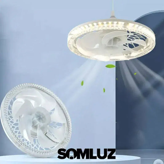 Foco Lampara Led Ventilador Silencioso 3 Tonos De Luz con Control Remoto Teco