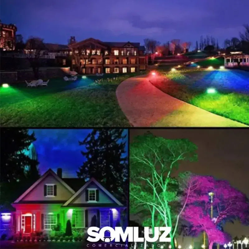 LUZCASA Reflector Led 100w RGB Exterior SMD RGB Ip66 con Control Remoto