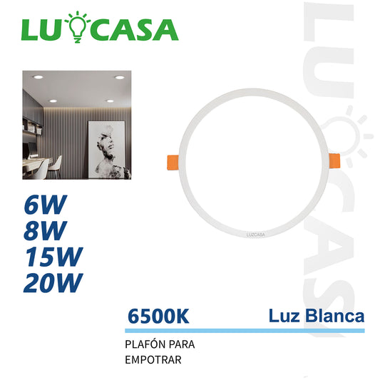PLAFÓN PARA EMPOTRAR 8W PLAFON AJUSTABLE LUZ BLANCO