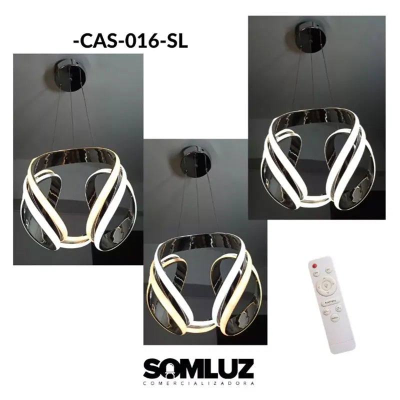 Candil Colgante Led 100W 3 Tonos de Luz, Atenuable con Control Remoto SomLuz