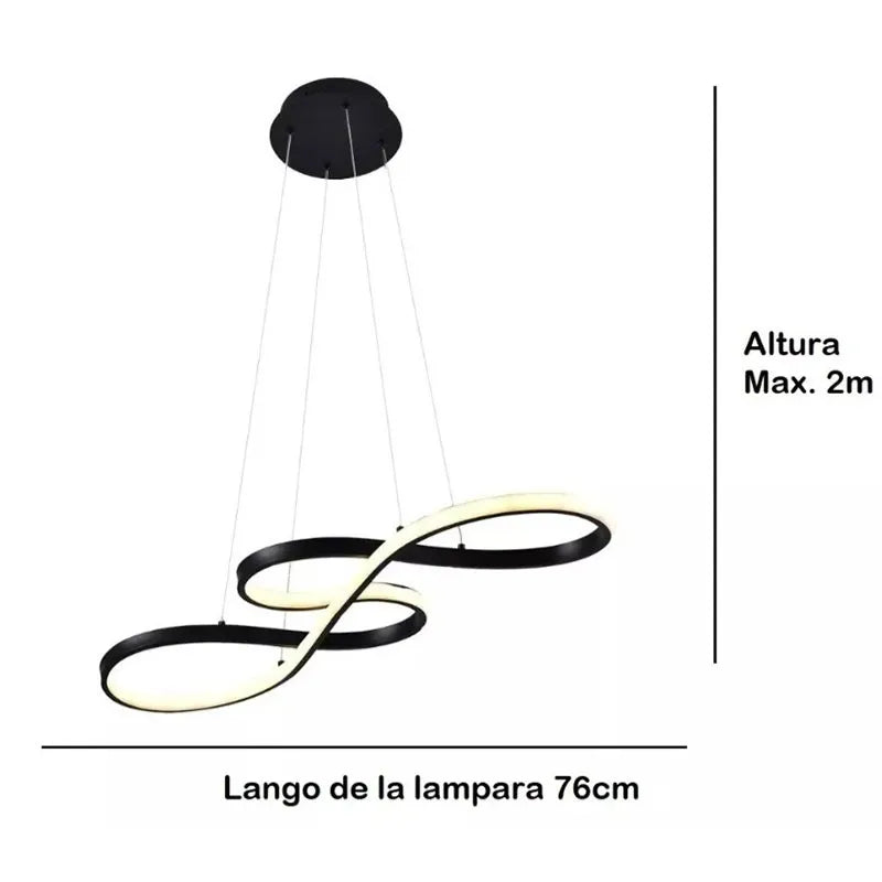 Candil Colgante Led 100w 3 Tonos de Luz, Atenuable con Control Remoto SomLuz