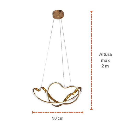 Candil Colgante de Led 100w 3 Tonos de Luz Atenuable con Control Remoto SomLuz