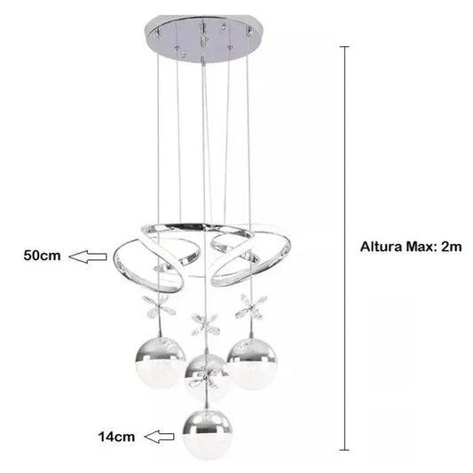 Lámpara Led Colgante Moderna 3 Tonos Dimeable + control Remoto