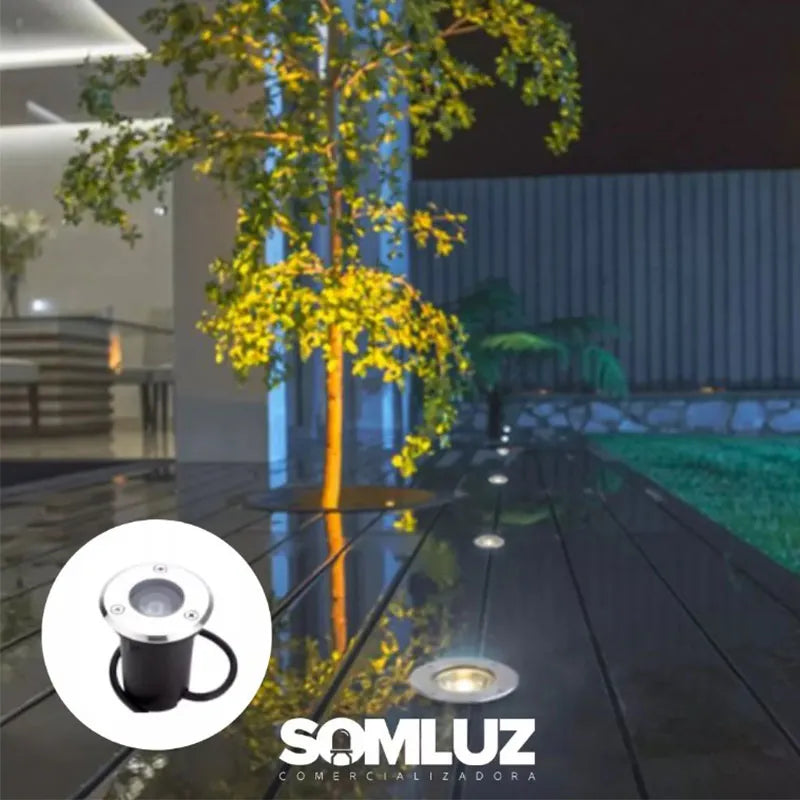 Lámpara de Piso Empotrable Led 1w Luz Cálida o Luz Blanco Frío Lumicraft