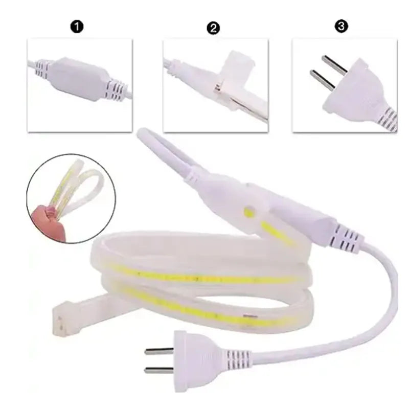 Manguera Led COB 127v Luz Cálida o Luz Blanca 25m IP65 Exterior