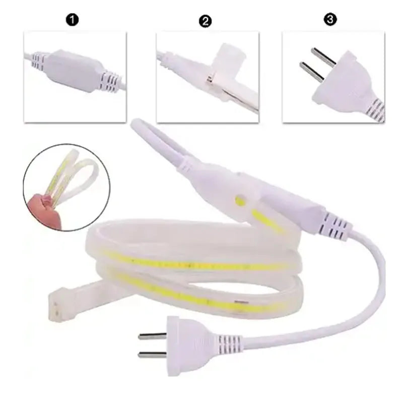 Manguera Led COB 127v Luz Cálida o Luz Blanca 25m IP65 Exterior