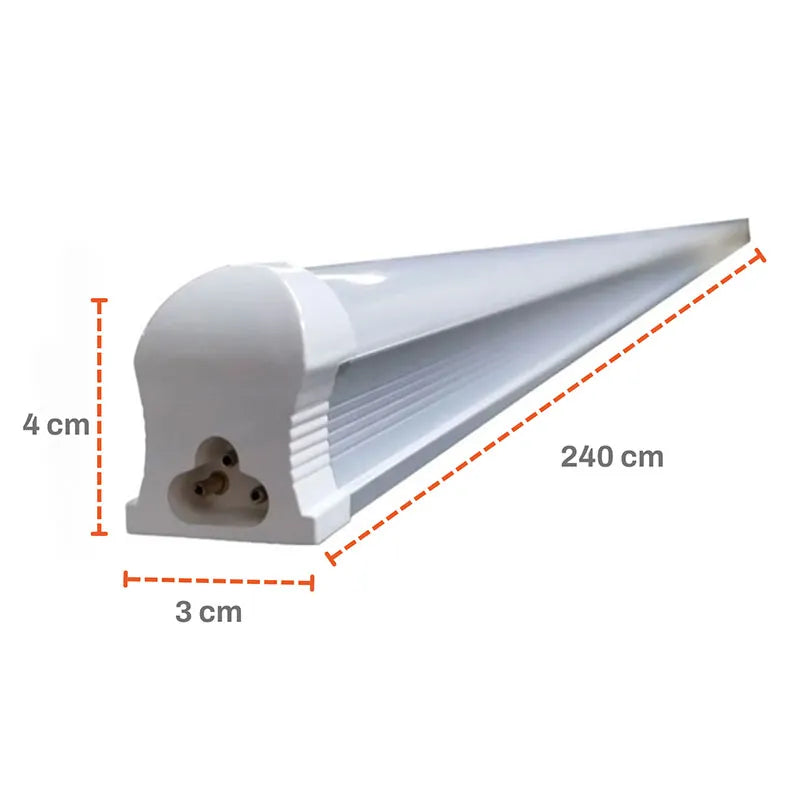 Regleta Led 40w Base Integrada Aluminio 240cm Opalino o Transparente Luz Blanca Lumicraft