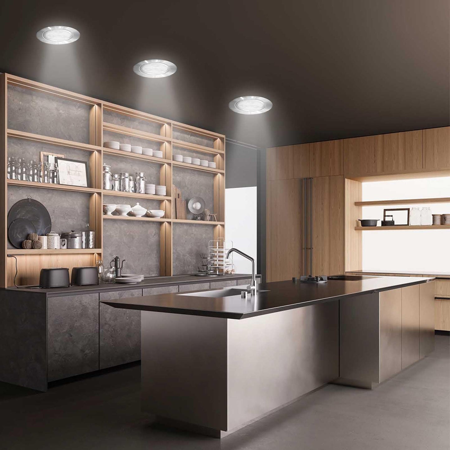 12W Empotrado Plafon Led Spot Dirigible Satinado Plateado Luz Calida o Blanco - THLB12W & THLC12W