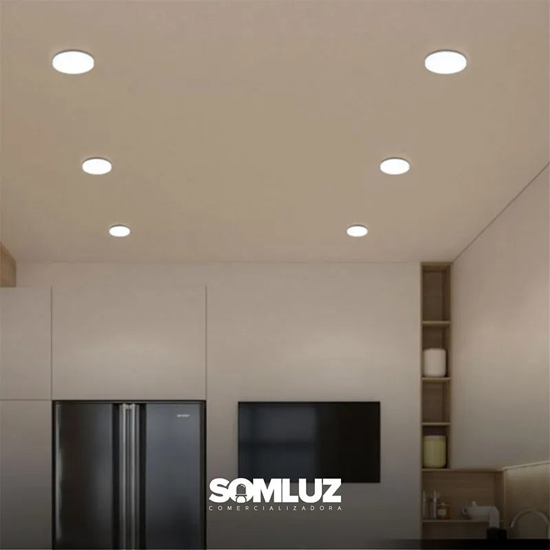 Lámpara Slim Empotrable Redondo de Led 12w sin Borde Luz Blanca Foyu