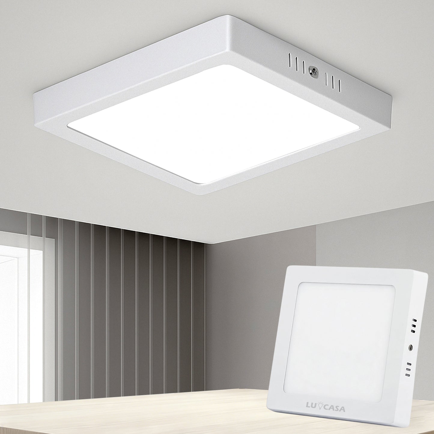 Lampara De Sobreponer Panel Led 12w Cuadrado - MZMBFB12W