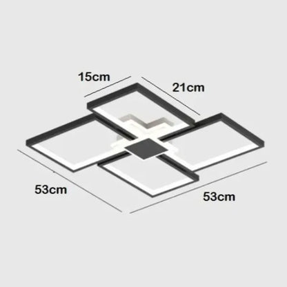 Lampara Plafon Led Cuadros 3 Tonos Atenuable Minimalista