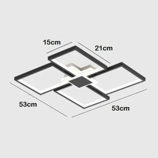 Lampara Plafon Led Cuadros 3 Tonos Atenuable Minimalista