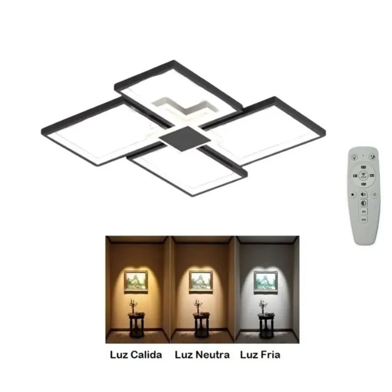 Lampara Plafon Led Cuadros 3 Tonos Atenuable Minimalista
