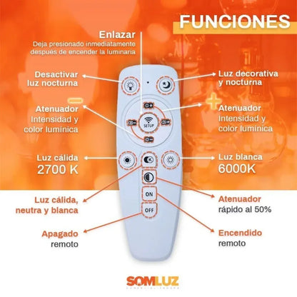 Lampara Plafon Led Cuadros 3 Tonos Atenuable Minimalista