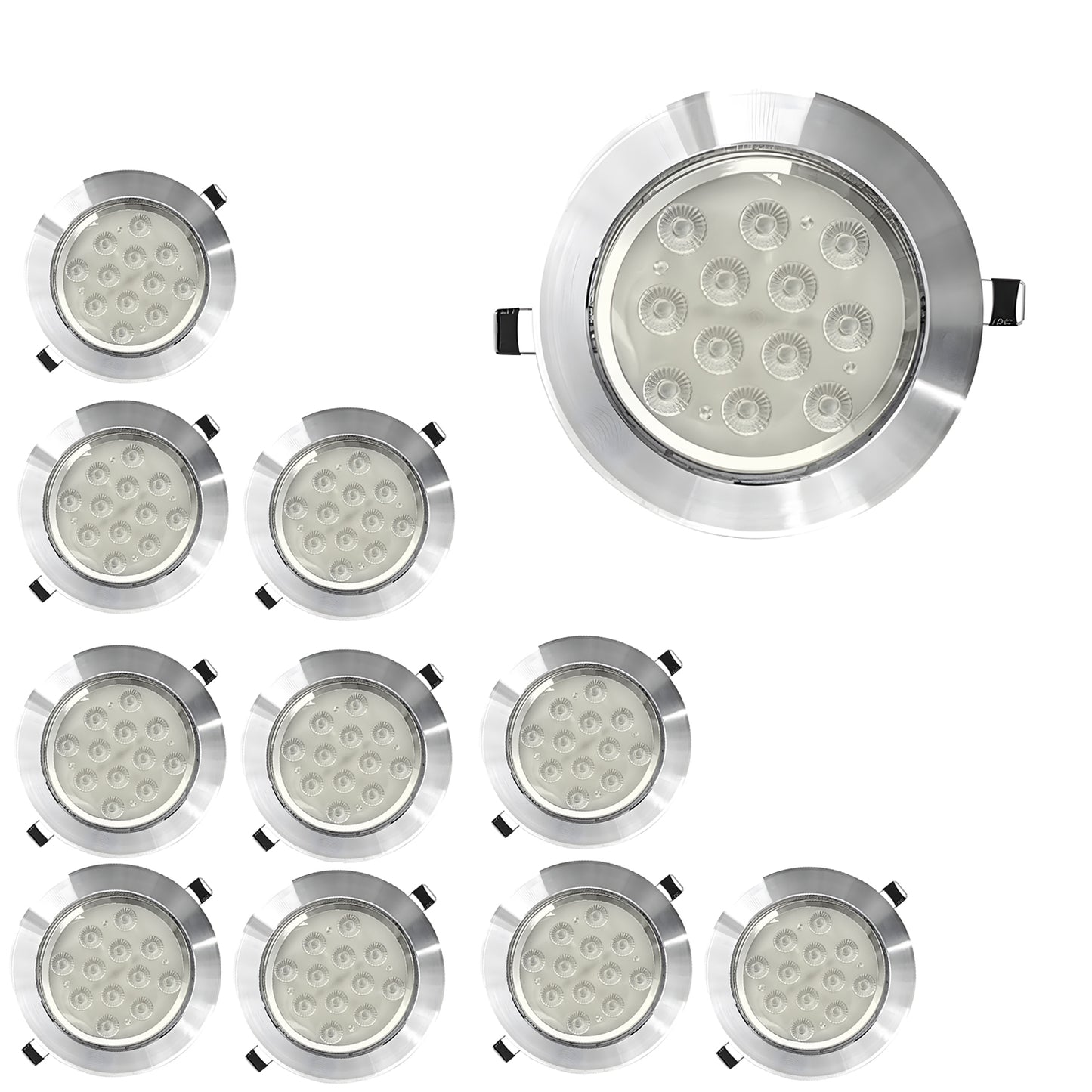 12W Empotrado Plafon Led Spot Dirigible Satinado Plateado Luz Calida o Blanco - THLB12W & THLC12W