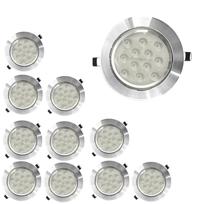 12W Empotrado Plafon Led Spot Dirigible Satinado Plateado Luz Calida o Blanco - THLB12W & THLC12W