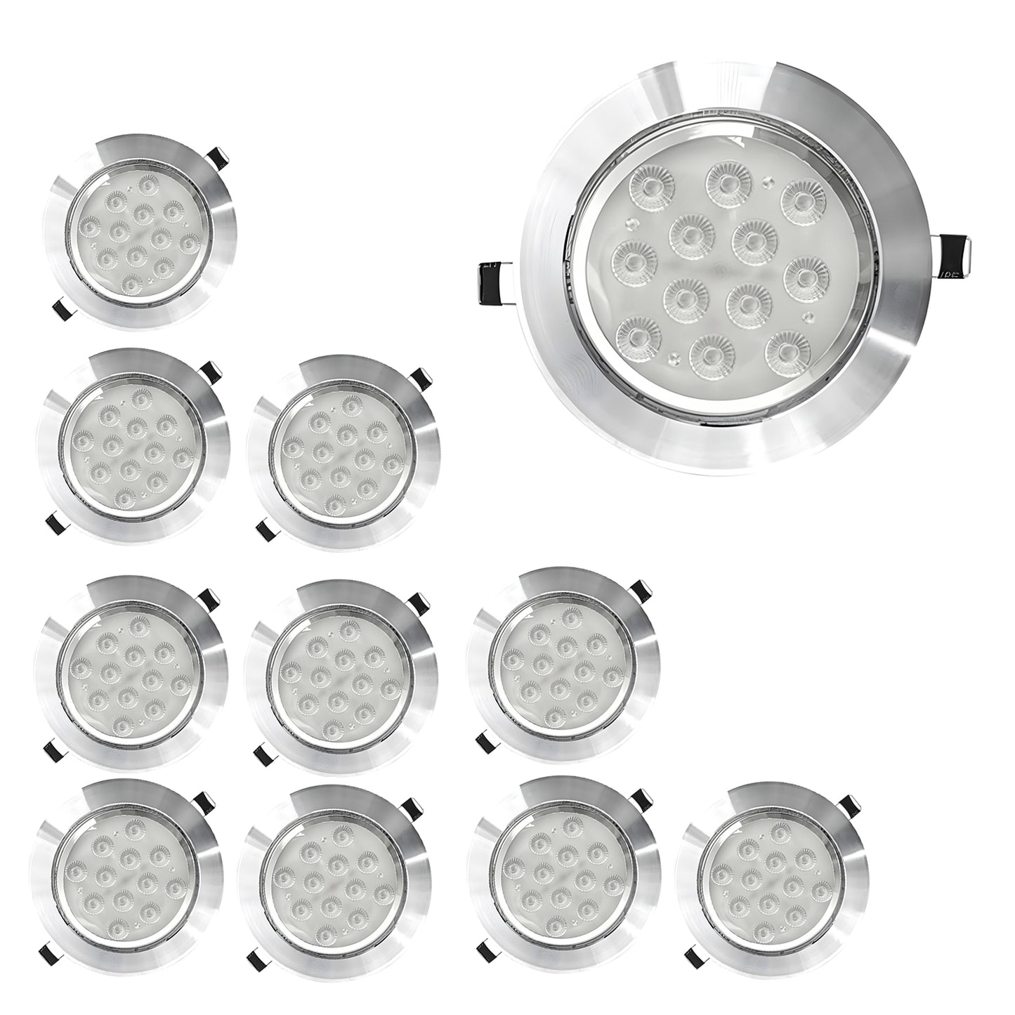 12W Empotrado Plafon Led Spot Dirigible Satinado Plateado Luz Calida o Blanco - THLB12W & THLC12W