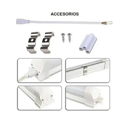 Regleta Led Base Integrada Aluminio Transparente 48w Luz Blanca Lumicraft