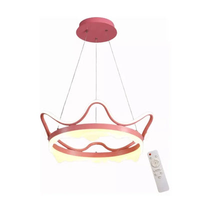 Lámpara Colgante Infantil Corona 100w de Led 3 Tonos Atenuable con Control Remoto SomLuz