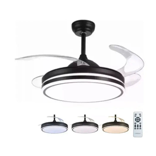 Lámpara de Techo con Ventilador 40w 3 tonos de Luz con Aspa Retráctil de Led con Control Remoto Lumicraft